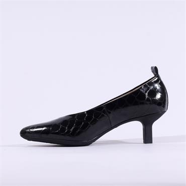 Wonders Hilda Heel Tab Classic High Heel - Black Croc